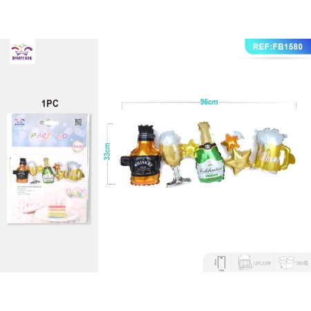 SET PALLONCINI MYLAR ALCOLICA 33X96.5