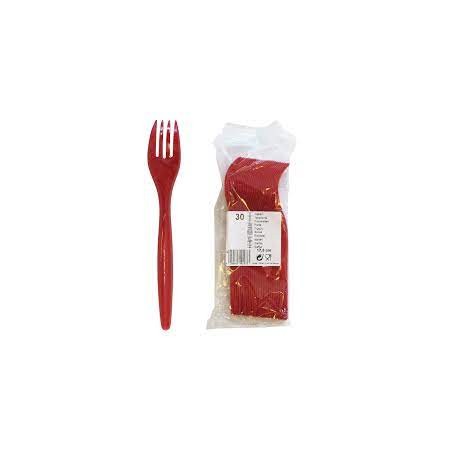 FORCHETTE IN PLASTICA ROSSE PZ.24