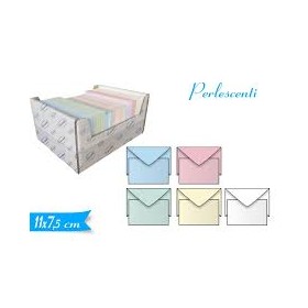 BIGLIETTI E BUSTE F.TO 9 COL.TENUI PERLATI 150+150