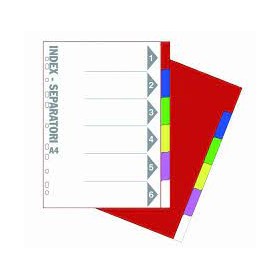 SEPARATORI IN PPL A4 6 TASCHE COLORATI