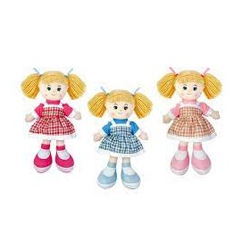 BAMBOLA DI PEZZA VESTITO A QUADRETTI CM.30