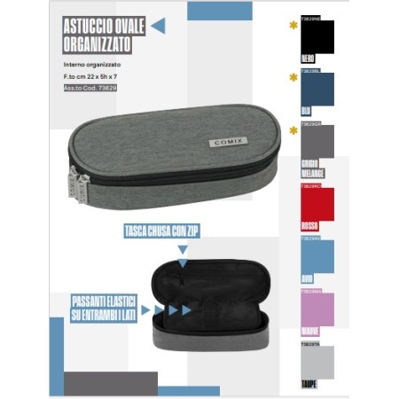 ASTUCCI OVALI UNICA TINTA COMIX GRIGIO MELANGE 2026