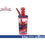 BICCHIERE C/CANNUCCIA E PERSONAGGIO 360 ML SPIDERMAN