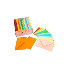 BIGLIETTI E BUSTE 12X18 10 COL. TENUI/FORTI 100+100