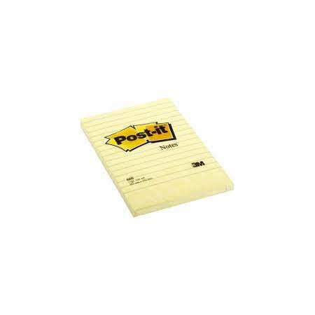 BLOCCHI POST-IT 3M 102X152 GIALLI CON RIGHE DIGITARE 6 PZ