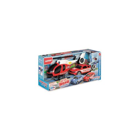 PLAYSET EMERGENZA PROTEZIONE AUTO ED ELICOTTERI LUCI E SUONI