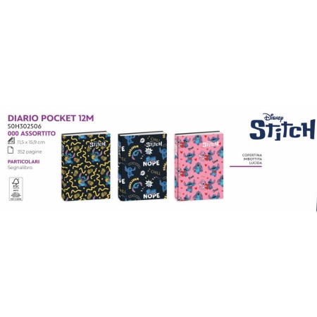 DIARI 12 MESI POKET STITCH 2025