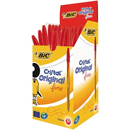 BIRO BIC CRISTAL FINE ROSSA