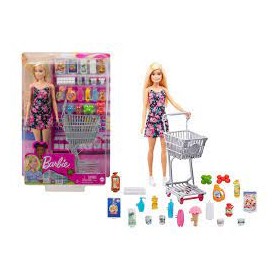 BARBIE CON CARRELLO E SPESA