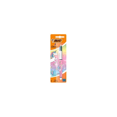 BIRO BIC 4 COLORI UNICORNO