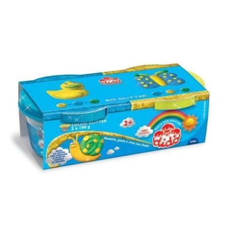 DIDO BARATTOLO GLITTER 100GR GIALLO/AZZURRO