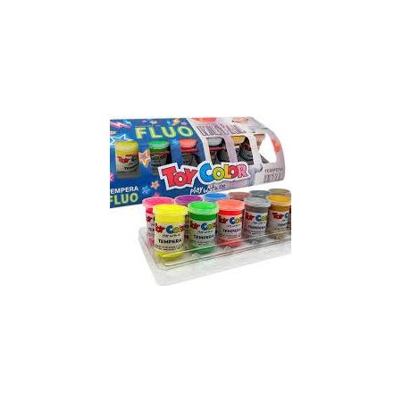 COLORI A TEMPERA  VASETTI DA 25 ML PZ 12 IN BUS FLUO/METAL