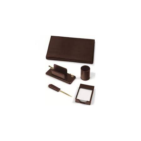 SET SCRIVANIA IN SIMILPELLE PZ.5 MARRONE