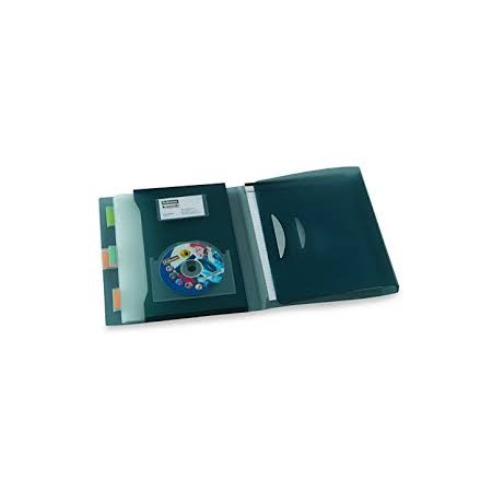 CARTELLA CONGRESSI NERA/GRIGIO CLIP SILVER