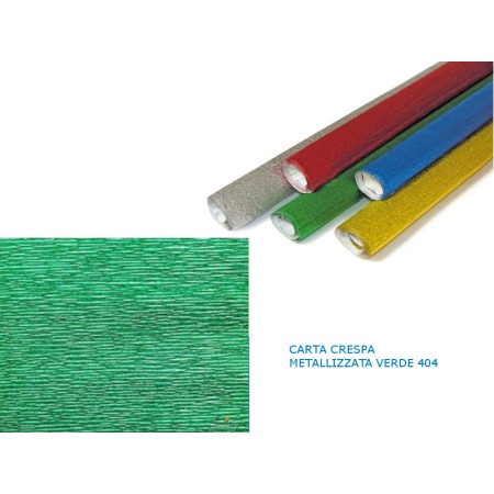 CARTA CRESPA METALIZZATA VERDE 404