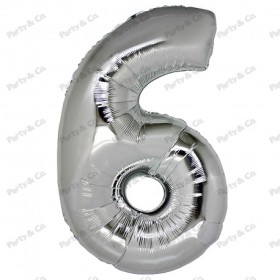 MYLAR NUMERI 21CM ARGENTO 6