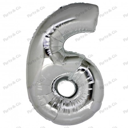 MYLAR NUMERI 21CM ARGENTO 6