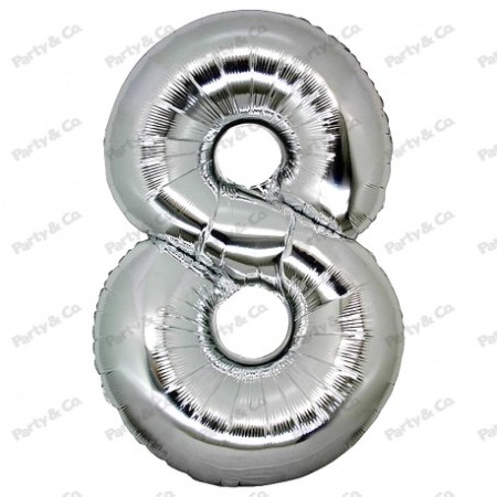 MYLAR NUMERI 21CM ARGENTO 8