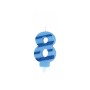 CANDELE GLITTER AZZURRE N. 8