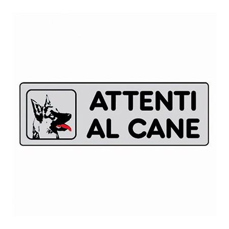 TARGHETTE ADESIVE ATTENTI AL CANE (PREZZO X CONFEZIONE DA 5)