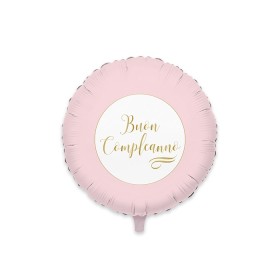 PALLONCINI MYLAR TONDO 45CM B. COMPLEANNO ROSA