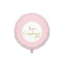 PALLONCINI MYLAR TONDO 45CM B. COMPLEANNO ROSA