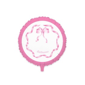 PALLONCINI MYLAR TONDO 60CM BATTESIMO ROSA