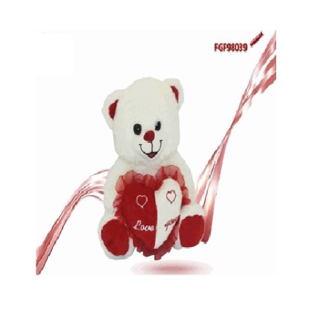 PELUCHE ORSO CON CUORE CM.25