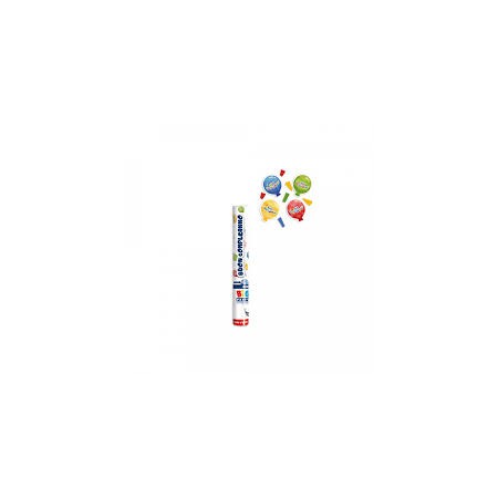 CANNONE SPARA CORIANDOLI 30CM BUON COMPLEANNO