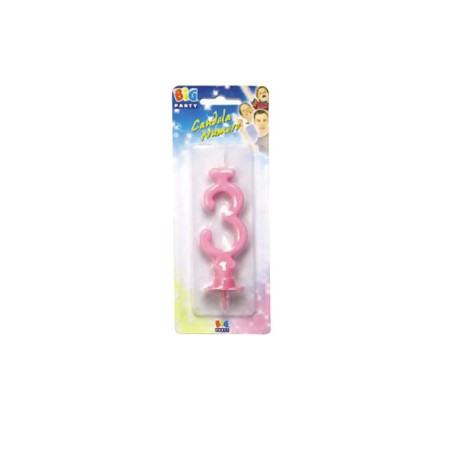 CANDELE CERA ROSA N.3