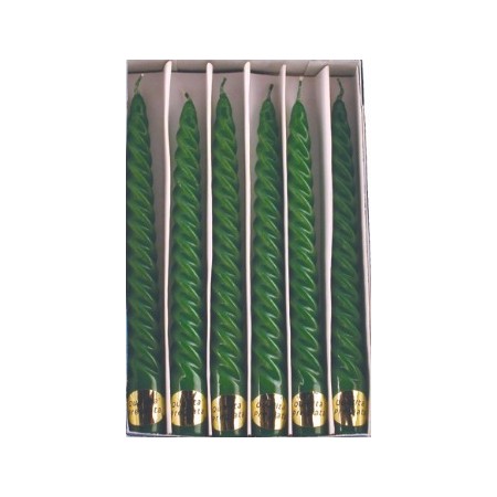 CANDELE VERDI SPIRALE CONF. X 6