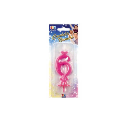 CANDELE CERA FUXIA N.6