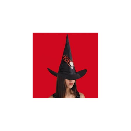 CAPPELLO STREGA C/TESCHIO E FIAMME
