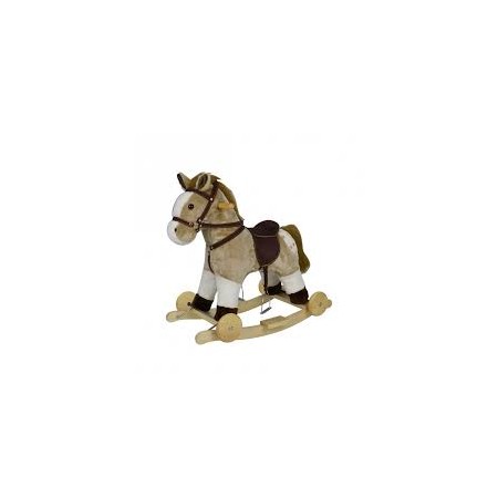 CAVALLO A DONDOLO CON RUOTE BEIGE