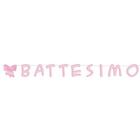 KIT SCRITTA MAXI BATTESIMO ROSA