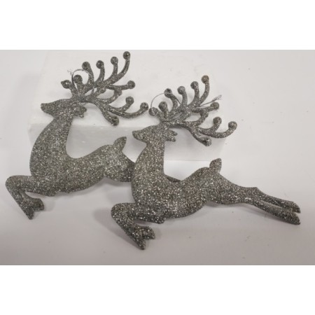 ADDOBBO RENNA GLITTER ARGENTO