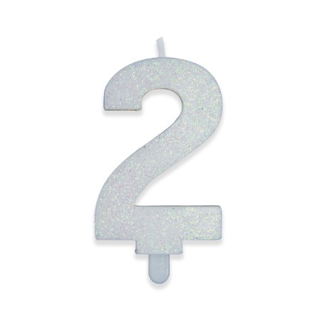 CANDELE SWEETY BIANCO GLITTER N.2