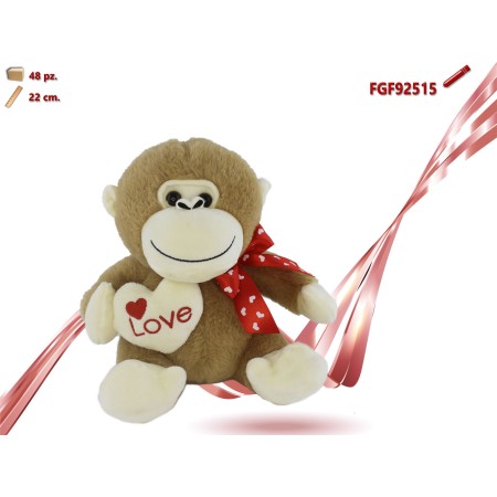 SCIMMIA CON FIOCCO E CUORE CM.22