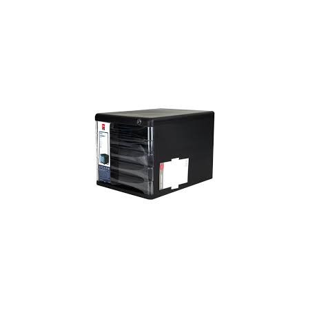 CASSETTIERA NERA 5 CASSETTI C/CHIAVE