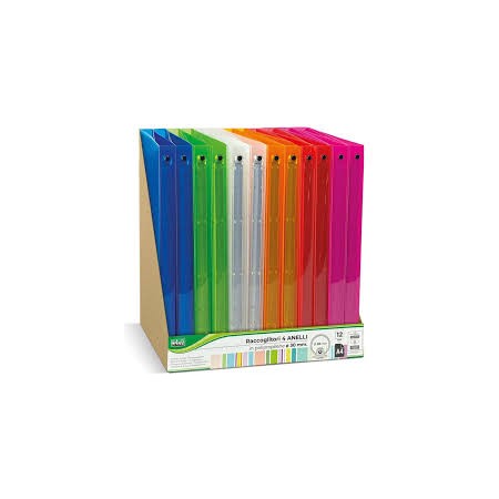 RACCOGLITORI 4 ANELLI TRASP. COLORATI LISCI 15 MM