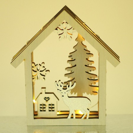 CASETTA LEGNO SCENARIO C/LUCI