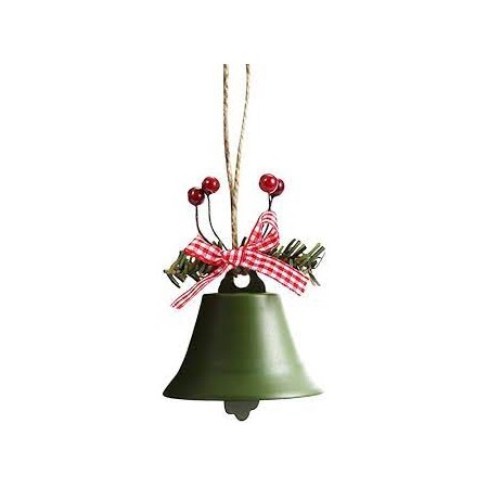 CAMPANA METALLO 24 CM. VERDE C/FIOCCO