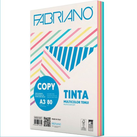 CARTA A3 80GR COLORI TENUI ASSORTITI