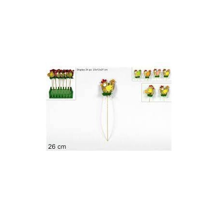 SPILLONI SET 2 PZ CONIGLIO/GALLINA C/UOVO