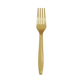 FORCHETTE IN PLASTICA ORO PZ.24