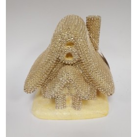 CASETTA C/STRASS ORO 22CM
