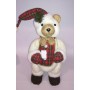ORSETTO STOFFA SCOZZESE ROSSO 65CM