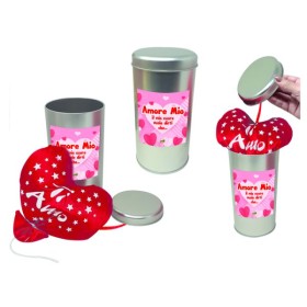 BARATTOLO IN METALLO CON CUORE PALLONCINO