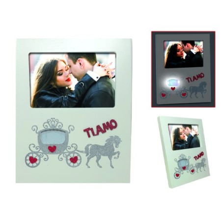PORTAFOTO IN LEGNO CON LED