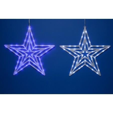FESTONE 2STELLE 120LED CAVO TRASP.24V.BIA/BLU